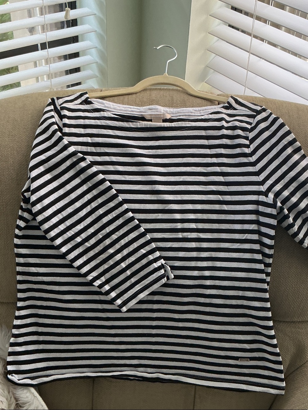 Banana Republic Black and White Striped Sailor Tee